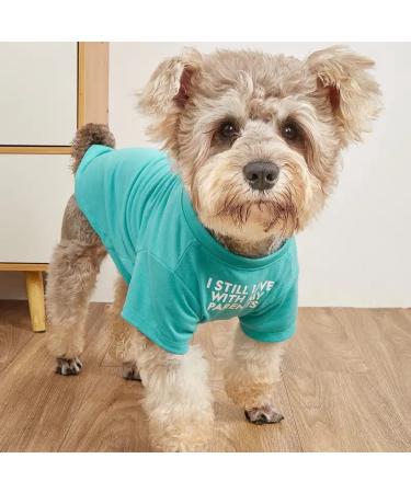 Cute Dog Clothes,Dog T Shirt for Medium Dogs.Dog Clothes for Small Dogs Girl Boy,Puppy.Breathable Soft Dog Costume Pet Dogs Cats,Pet Pullover Jumper,Cat Clothes (S-(48lb), Chest14", Aqua) S-(48lb), Chest14" Aqua