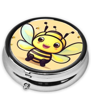 Yellow Beeround Pill Box - 3 Compartment Round Organizer & Portable Travel Solution for Effortless Medication Management - Buy Online on GoSupps.com