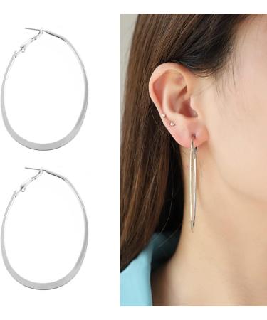 Feylie Minimalist Round Creole Earrings | Fashionable Punk Ear Studs & Statement Jewelry Gift - Buy Online on GoSupps.com