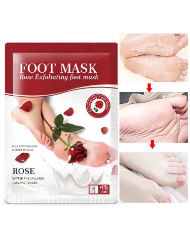 Allbestaye Rose Feet Peeling Foot Mask | Exfoliating Socks for Pedicure & Dead Skin Remover Foot Care Solution for Calluses - Buy Online on GoSupps.com