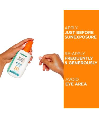 Garnier Ambre Solaire Invisible Protect Refresh Spray SPF50 Invisible Finish Transparent Sun Cream Spray High Sun Protection Factor 50 SPF Water Resistant Sunscreen UVA & UVB Protection 200ml 200 ml (Pack of 1) - Buy Online on GoSupps.com
