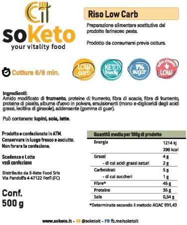  SOKETO Ketogenic Rice for Ketogenic Diet 250g SoKeto - Low Glycemic Ketogenic Rice Also Suitable for Diabetics Ig 2 - Buy Online on GoSupps.com