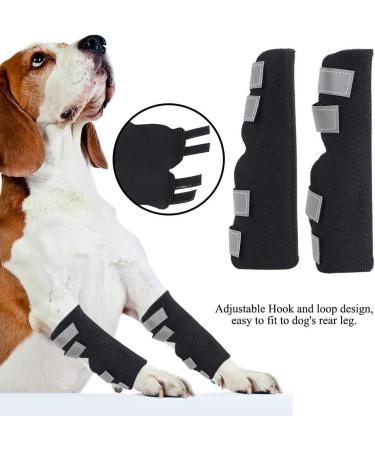 Pssopp 2Pcs Dog Rear Leg Braces Canine Hind Hock Sleeves Joint Wraps with Safety Reflective Straps for Joint Injury Protection Sprain Wound Healing(L) - Buy Online on GoSupps.com