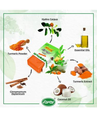 Turmeric Soap: Hand Crafted Vegan Ayurvedic Bar Soap - Pack of 12 Bars (31.7 Oz) - Buy Online on GoSupps.com