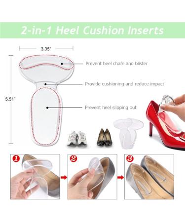 Buy Samheng 16-Piece Clear Gel Heel Cushion Inserts | Self-Adhesive Silicone Anti-Slip Support for Loose Shoes | Pain Relief & Comfort - Buy Online on GoSupps.com