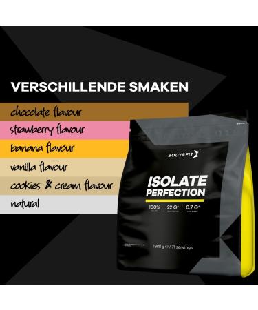 Buy Body & Fit Isolate Perfection Cookies & Cream 2000g High Protein Shake for Muscle Gain & Recovery - International Shipping Available - Buy Online on GoSupps.com