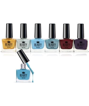 Beauty4Britain Set of 6 Pearl Nail Polish 6 Modern Pearl Shades Classic Colours Art Gift Box Fancy - Buy Online on GoSupps.com