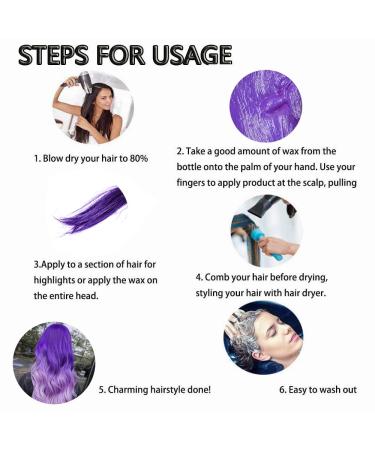 Temporary Violet Hair Color Wax - Natural Styling Pomade for Men & Women | Perfect for Parties Cosplay & Halloween - 4.23 oz - Buy Online on GoSupps.com