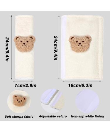 Fychuo 2 PCS Car Seat Belt Pad - Cute Bear Design for Kids & Adults | Vehicle Safety Belt Protector - Soft & Comfortable Cover for Travel - Buy Online on GoSupps.com