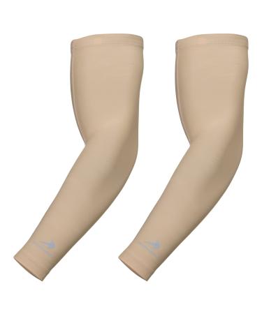 CompressionZ Compression Arm Sleeves for Men & Women UV Protection Elbow Sleeve Nude XS