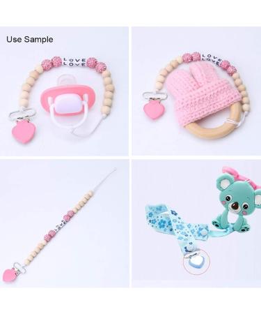 30 Pieces Pink Pacifier Clips & Suspender Clips - 25mm Wide for DIY Projects | International Shipping Available - Buy Online on GoSupps.com