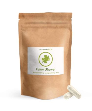 Potassium gluconate capsules - 180 pieces of 500 mg - essential mineral - acid -resistant - without magnesium stearate - 100% vegan gluten- and lactose -free - without chemicals and additives