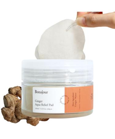 BONAJOUR Ginger Aqua Relief Toner Pad for Sensitive Skin Gentle Exfoliation and Soothing
