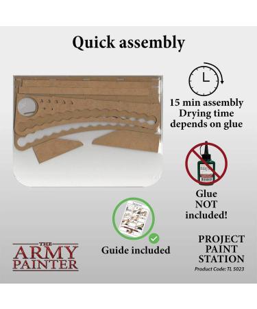 The Army Painter Model Paint Stand & Brush Holder - Dropper Bottle Paint Rack & Organizer for Acrylic Painting - Holds 30 Warpaints, 7 Paintbrushes, and Water Cup - Buy Online on GoSupps.com