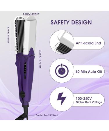 4-in-1 Janelove Hair Crimper & Volumizing Iron for Thin Fine Hair - Purple Gift for Women - Buy Online on GoSupps.com