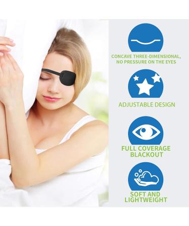 Buy 2-Pack Eye Flaps for Adults & Kids - Comfortable Elastic Sleep Eye Patches for Recovery - Black Pirate Style - Buy Online on GoSupps.com