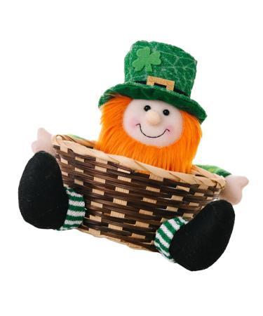 Mikinona Basket Irish Day Candy Basket Storage Shelving Storage Shelves Candies Party Favors Holder Household Trick 20.00X18.00X9.00CM Picture 1