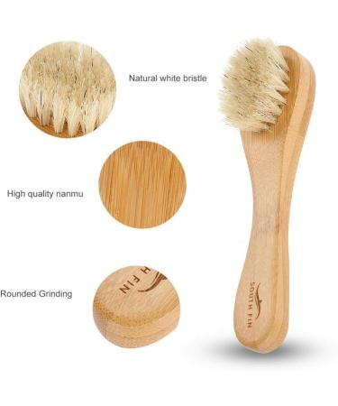 Filfeel Manual Facial Brushes - Wooden Handle Dry Skin Cleaning Tool | Exfoliating Facial Brush for Radiant Skin - Buy Online on GoSupps.com