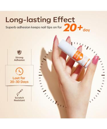 Modelones Nail Glue for Tips (10ml) - Extra Strong Brush-On Adhesive for Artificial Nails Acrylics Nail Art & Rhinestones - Acid-Free Formula - Buy Online on GoSupps.com