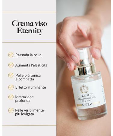 Nejen ETERNITY AntiAge face cream Made in Italy antiwrinkle lifting rich in ailuronic acid retinol collagen and vitamin C patented active ingredients Hyadisine Cellactive form - Buy Online on GoSupps.com
