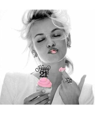 Pack of 24 21 Cupcake Toppers Glitter Happy 21st Birthday Cake Toppers Number 21 Eightteen Sweet 21 Birthday Wedding Anniversary Party Cake Decorations Accessories Black 21st-schwarz - Buy Online on GoSupps.com
