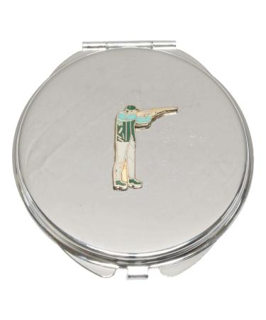 Clay Shooter Enamel Compact Mirror Handbag Gift With Free Engraving 329