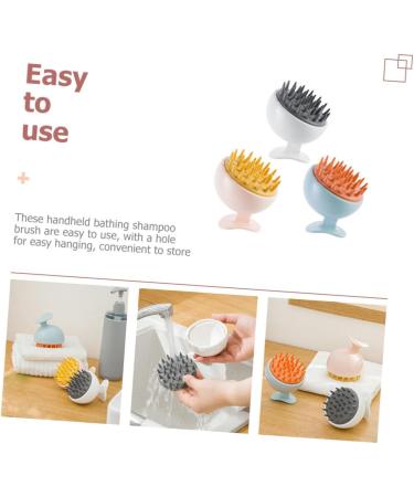 Magiclulu 3-Piece Silicone Shampoo Brush Set | Scalp Massager & Peeling Head Washer for Hair Care | International Shipping Available - Buy Online on GoSupps.com
