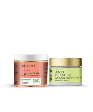 Nuskhe Pa s Blemish Free Combo for Men and Women - Anti Blemish Mask (50 Gram) and Pigmentation Papaya Anti Blemish Cream (100 ML)