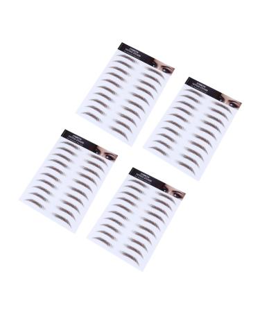 Beatifufu Eyebrow Sticker 4pcs Eyebrow Stickers Waterproof Makeup Imitation Eyebrows Eyebrow Tool 4d Artificial Makeup Tools 21x15cm Brown