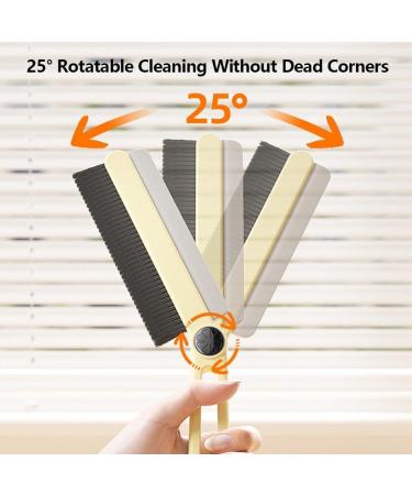 Multi-Function Rotating Crevice Cleaning Brush Hard Bristle Crevice Cleaning Brushes with Scraper 25 Degree Rotating Cleaning Brush for Toilet Bathroom Sink Window (2pcs White) - Buy Online on GoSupps.com