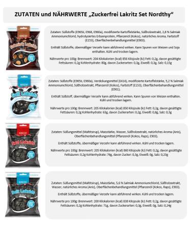 Sugar-Free Liquorice Set | Nordthy Salzlakritz Soft + Hard | Sweet Libritz + Salmia Clerk | 4 Bags Sugarfree Lakritz Jewela Box - Calorie Reduced Treats - Buy Online on GoSupps.com