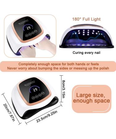 168W UV LED Nail Lamp 4 Timer Setting Professional Gel Dryer - Portable Handle Curing Lamp for Fingernail and Toenail - Auto Sensor, Fast Drying for Gel Polish - Buy Online on GoSupps.com