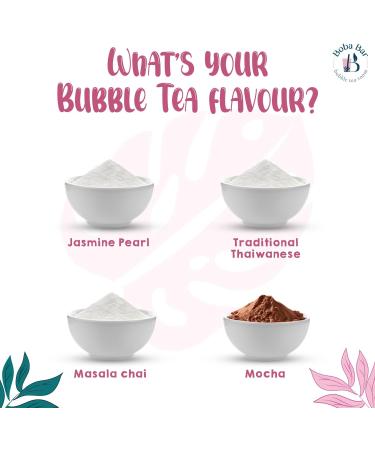 MBTK - 4 (Boba Bar London | Sahara Milk Bubble Tea Kit | 4 Milk Tea Flavours | 4 Boba & Jelly Toppings | Tapioca Pearls | 4 Bamboo Straws | 4 Tea Bags | 2 Recipe Cards ) - Buy Online on GoSupps.com