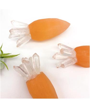 Natural Crystal Rough 1pc Natural Orange Selenite Carrot Quartz Crystals Polished Stone Clear Column Reiki Gypsum Home Decoration ERTEYIN - Buy Online on GoSupps.com