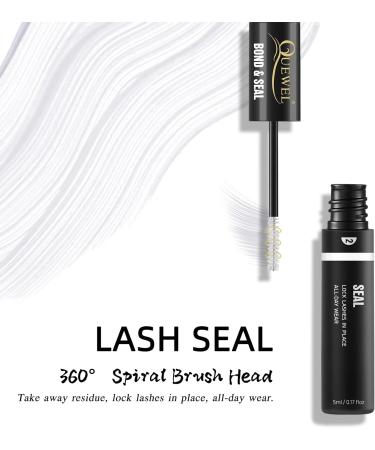 QUEWEL Cluster Lashes Glue | DIY Eyelash Extensions Adhesive & Sealant | Waterproof Black Eyelash Glue for Individual Lashes | Super Strong Hold 5ml+5ml - Buy Online on GoSupps.com