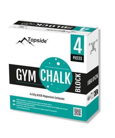 TOPSIDE Gym Chalk 4x56g (and 8x56g) Chalk Block for Weightlifting Climbing Bouldering Gymnastics Crossfit 4x Block Chalk