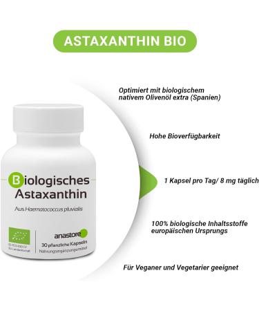 Buy Organic Astaxanthin 8mg - 30 Vegetarian Capsules | Natural Antioxidant for Energy Eye Health & Skin Care - Buy Online on GoSupps.com