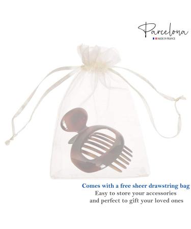 Parcelona French Duck Beak Oval Shell Brown 4 inch Celluloid Hair Claw Clip - Buy Online on GoSupps.com