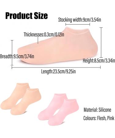 2 Pairs Moisturizing Socks Silicone Socks Foot Spa Pedicure Silicone Socks Silicone Moisturizing Socks for Women Dry Cracked Feet (S) - Buy Online on GoSupps.com
