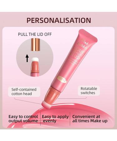 Matte Cream Blush Stick with Cushion Applicator - Peach Pink | Long-Lasting Dewy Finish | Natural Cheek Tint - Lightweight & Blendable - Buy Online on GoSupps.com