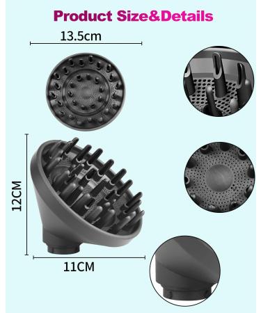 Diffusion Nozzle for Dyson Airwrap HS03 HS05 | Compatible Hair Dryer Attachment (Dark Black) - Buy Online on GoSupps.com