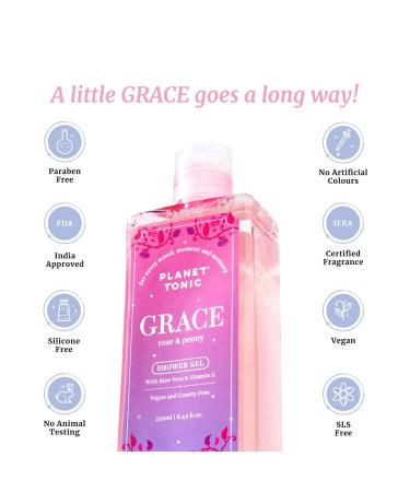 Body Wash with Aloe Vera - Hydrating & Moisturising Shower Gel for Men & Women | Vegan & Paraben Free | Long Lasting Fragrance | 250ml Rose & Peony - Buy Online on GoSupps.com