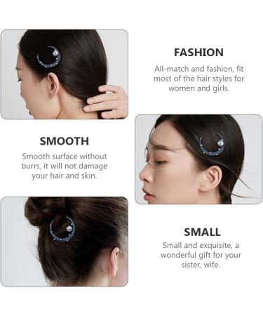 Lurrose Hair Clips Moon Hair Barrette Pearl Rhinestone Hair Pin Metal Hair Clamp Hair Accessories for Women Girls Hairstyle - Buy Online on GoSupps.com