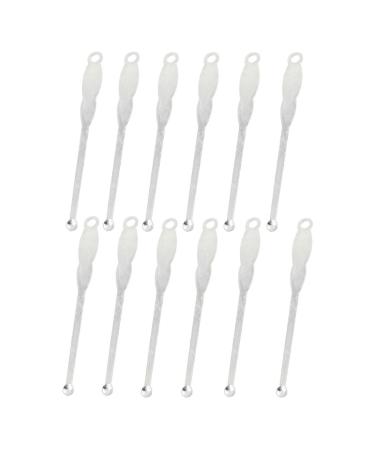 Qtqgoitem 12 Pcs Round Bottom Silver Tone Metal Ear Wax Remover Earpicks (Model: ac2 6aa fbd 3d9 70b)