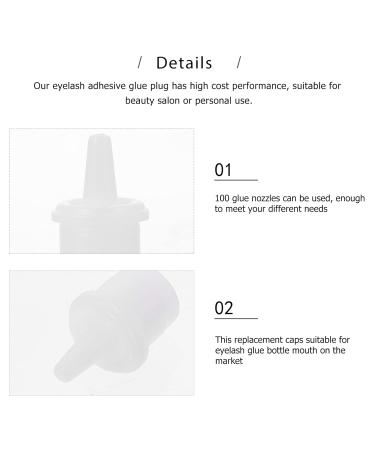 Uonlytech 100pcs Eyelash Glue Bottles - Universal Nozzle for Eyelash Extensions | Plastic Nese 2x1.3cm | Best Quality Eyelash Extension Tools - Buy Online on GoSupps.com