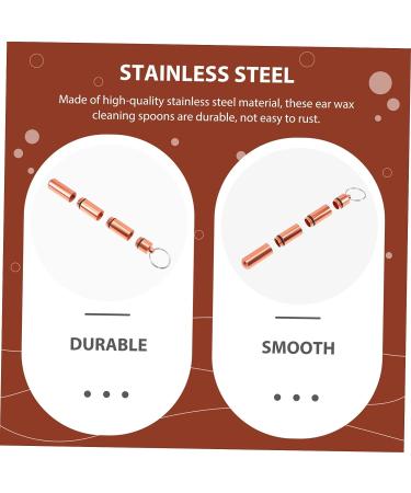 Premium Ear Cleaning Kit - Stainless Steel Golden Ear Curette Spoon & Brush Set - Buy Online on GoSupps.com