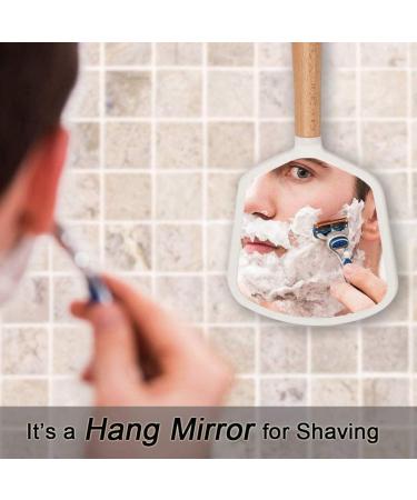 Atrumly Travel Makeup Mirror with Wooden Handle - Portable Handheld Cosmetic Mirror for On-the-Go Beauty - Buy Online on GoSupps.com