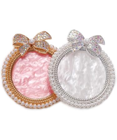Resin Nail Art Palette with Bow Rhinestones & Pearls - Mixed Color Nail Art Display Board (Golden) for Creative Designs - Buy Online on GoSupps.com