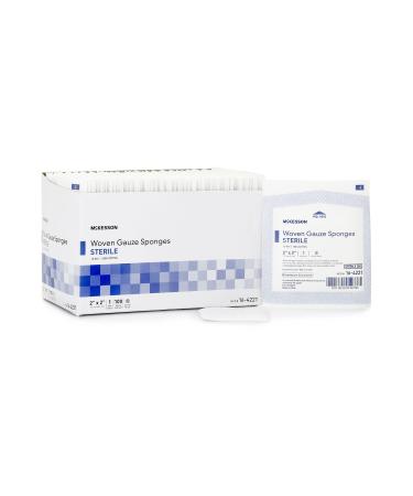 McKesson Woven Gauze Sponges  Sterile  12-Ply  100% Cotton  2 in x 2 in  100 Per Pack  1 Pack 2 X 2 Inch ( 100 Count )