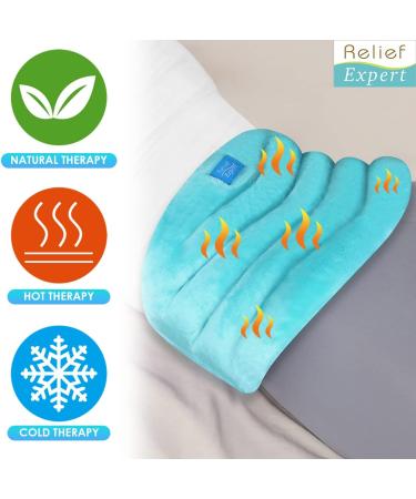 Relief Expert Microwavable Heating Pad for Lower Back Pain Relief - Hot/Cold Therapy Wrap for Lumbar, Waist, Stomach, Legs, Neck & Shoulders - Blue - Buy Online on GoSupps.com